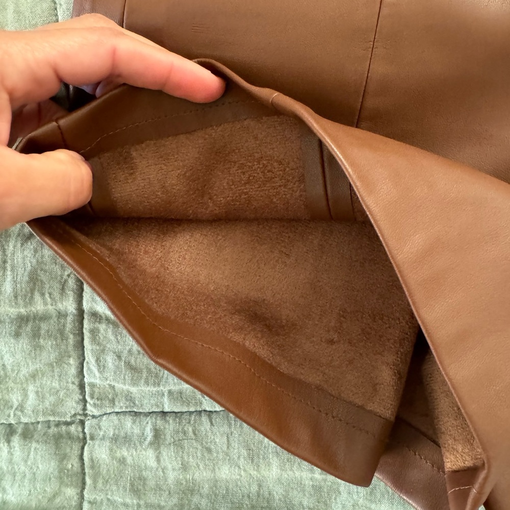 Zara Brown leather Shorts - Picture 9 of 16
